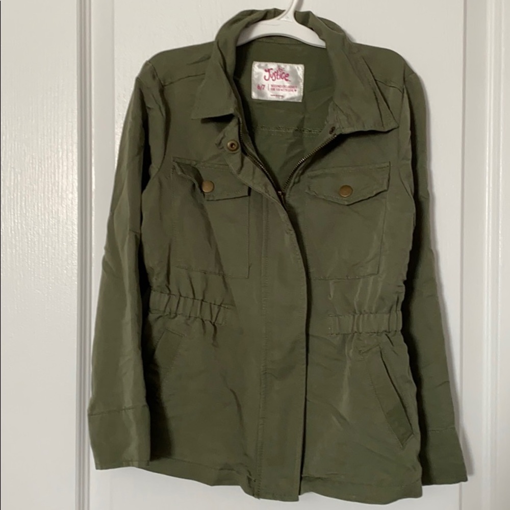 Green girl jacket